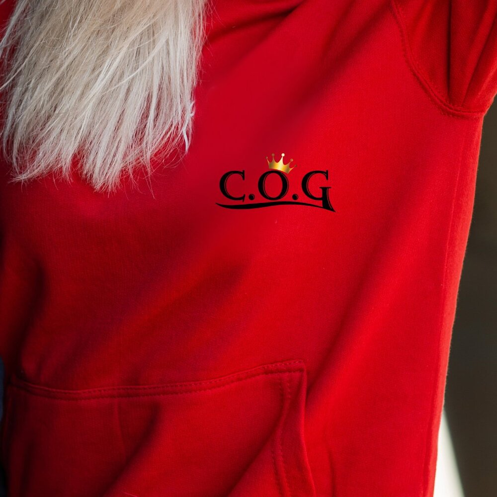Men's Org. Child of God (COG) LC Red Hoodie w/Black Letters